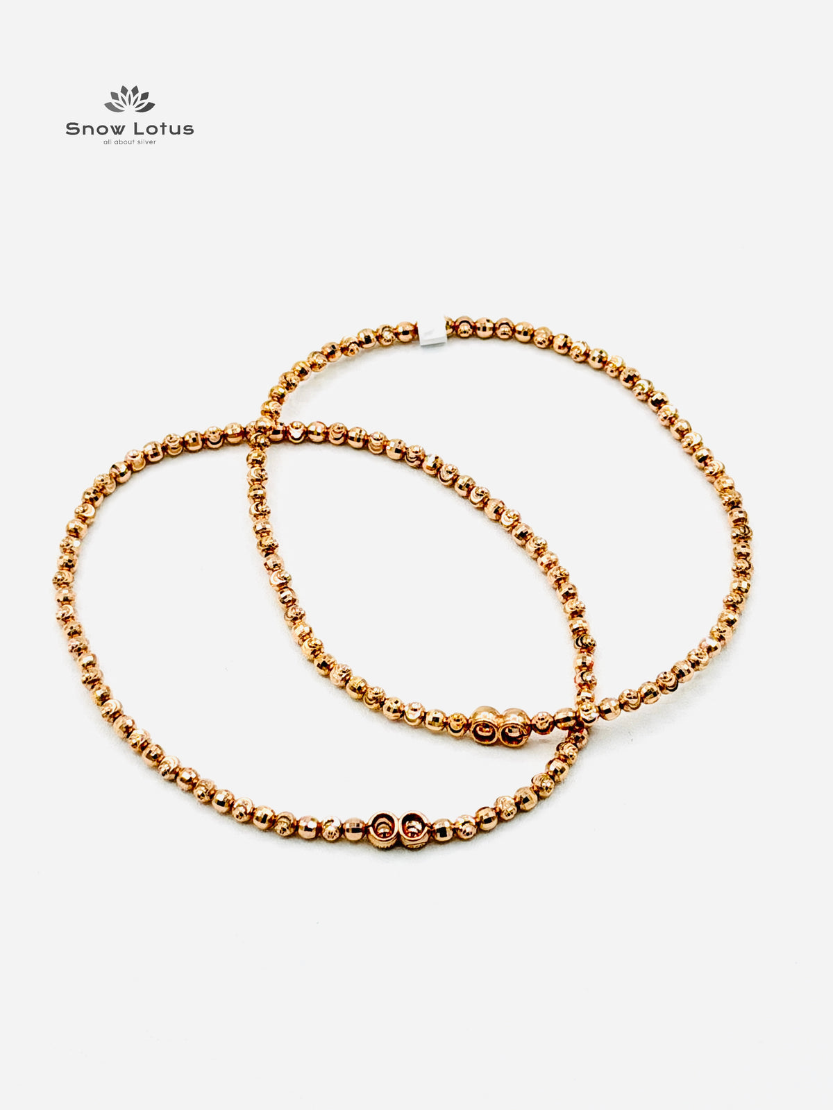 Rose Gold Ball Linked Elastic Anklet